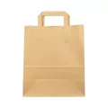 Sac traiteur kraft marron poignées plates 26+17x30cm (5D00)